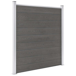 Painel de vedação para jardim wpc 180x186 cm cinzento