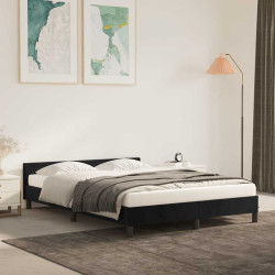 Estrutura de cama sem colchão 140x200 cm veludo preto