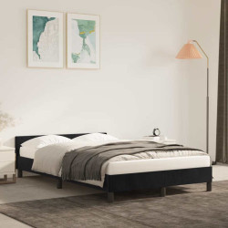 Estrutura de cama sem colchão 120x200 cm veludo preto
