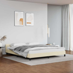Estrutura cama c/ cabeceira sem colchão 160x200 cm creme
