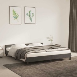 Estrutura de cama sem colchão 160x200 cm veludo cinzento-escuro