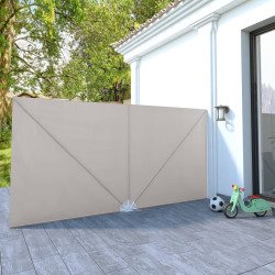 Toldo lateral dobrável para terraço 400x200 cm creme