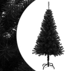 Árvore de natal artificial com suporte 120 cm PVC preto