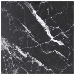 Tampo mesa 70x70 cm 6 mm vidro temperado design mármore preto