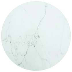 Tampo mesa ø30x0,8 cm vidro temperado design mármore branco