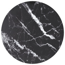 Tampo mesa ø60x0,8 cm vidro temperado design mármore preto