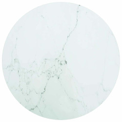 Tampo mesa ø50x0,8 cm vidro temperado design mármore branco