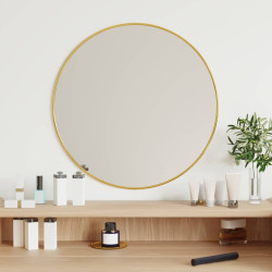 Espelho de parede redondo ø 50 cm dourado
