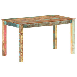 Mesa de jantar 140x70x76 cm madeira recuperada maciça