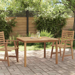 Mesa de jantar p/ jardim 110x110x77 cm madeira de teca maciça