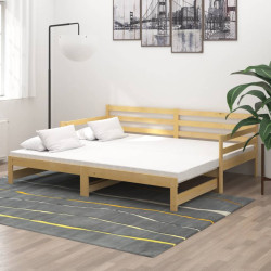 Sofá-cama de puxar 2x(90x200) cm pinho maciço