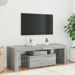 Móvel de TV com luzes LED 120x35x40 cm cinzento sonoma