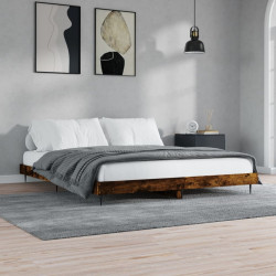 Estrutura de cama s/ colchão derivados madeira carvalho fumado