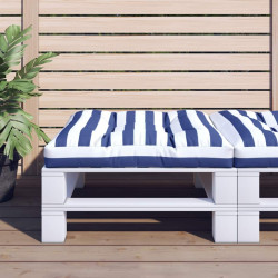 Almofadão para sofá de paletes 80x80x12 cm tecido azul/branco