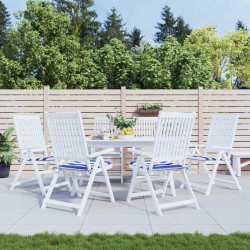 Almofadões p/ cadeira 2pcs 50x50x4 cm tecido riscas azul/branco
