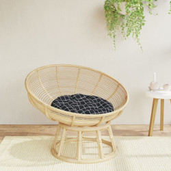 Almofadão redondo ø 60 x11 cm tecido oxford xadrez preto