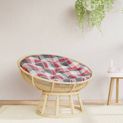 Almofadão redondo ø 100 x11 cm tecido oxford xadrez vermelho