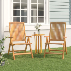 Cadeiras de jardim reclináveis 2 pcs madeira de teca maciça