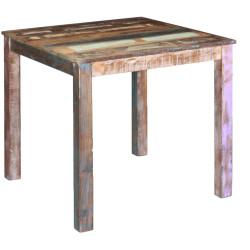 Mesa de jantar 80x82x76 cm madeira reciclada maciça