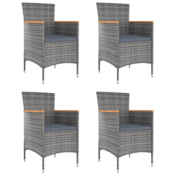 Cadeiras de jantar para jardim 4 pcs vime PE cinzento