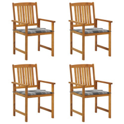 Cadeiras de jardim c/ almofadões 4 pcs madeira de acácia maciça