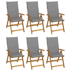 Cadeiras de jardim dobráveis c/ almofadões 6 pcs acácia maciça