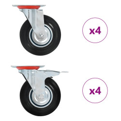 8 Pcs rodas giratórias 125 mm