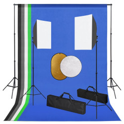 Kit estúdio fotográfico com lâmpadas/fundo/refletor