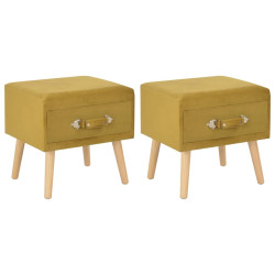Mesas-de-cabeceira 2 pcs 40x35x40 cm veludo mostarda