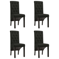 Cadeiras de jantar 4 pcs tecido preto