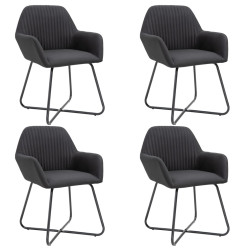 Cadeiras de jantar 4 pcs tecido preto