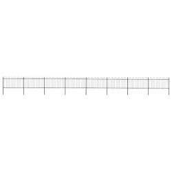 Cerca de jardim com arco superior em aço 1339x100 cm preta