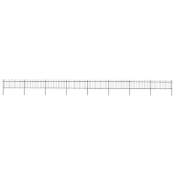 Cerca de jardim com arco superior em aço 1339 x 80 cm, preta