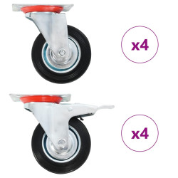 8 Pcs rodas giratórias 100 mm