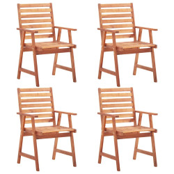 Cadeiras jantar p/ jardim 4 pcs madeira de acácia maciça