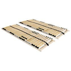 Estrados de ripas 2 pcs com 28 ripas 7 zonas 80x200 cm