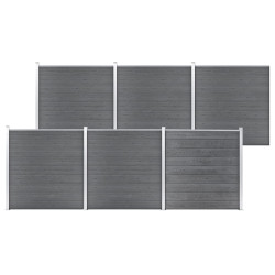 Painel de vedação para jardim 1045x186 cm wpc cinzento