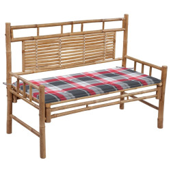 Banco de jardim com almofadão 120 cm bambu