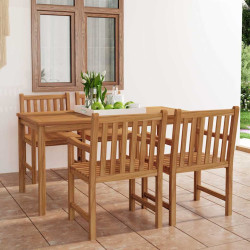 Conjunto de jantar de jardim de 5 peças 160x80 cm madeira de teca maciça