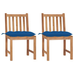 Cadeiras de jardim c/ almofadões 2 pcs madeira de teca maciça