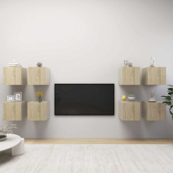 Móveis de parede para TV 8 pcs 30,5x30x30 cm carvalho sonoma