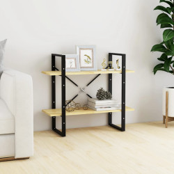 Estante com 2 prateleiras 80x30x70 cm pinho maciço castanho