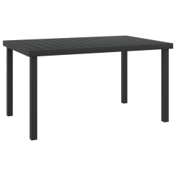 Mesa de jardim 140x90x74 cm alumínio e wpc preto