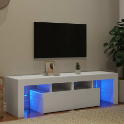 Móvel de TV com luzes LED 140x36,5x40 cm branco