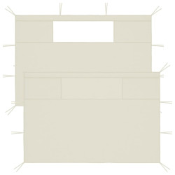 Paredes laterais para gazebo com janelas 2 pcs creme