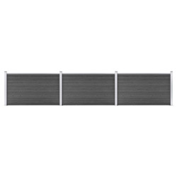 Conjunto de painéis de vedação wpc 526x105 cm preto