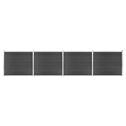 Conjunto painel de cerca 699x146 cm wpc cinzento