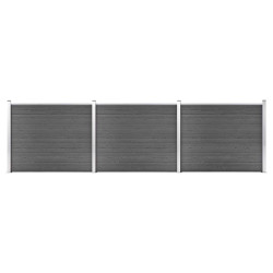 Conjunto painel de cerca 526x146 cm wpc preto