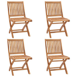 Cadeiras de jardim dobráveis 4 pcs madeira de teca maciça