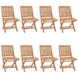 Cadeiras de jardim dobráveis 8 pcs madeira de teca maciça